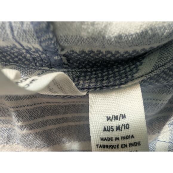 Roxy Lightweight Hoodie Women’s Size M Blue White Striped Kangaroo Pocket - Picture 8 of 11